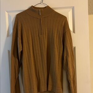 Men's Classic Brown Zip-Up Sweater